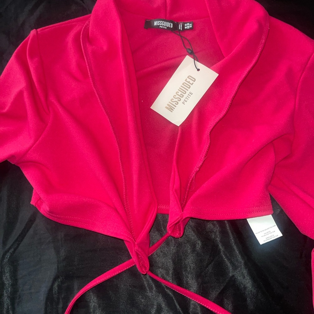 Pink cross crop top
